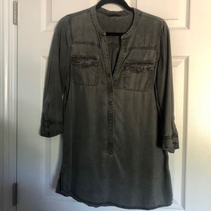 Lucky Brand Washed Black Tunic Top